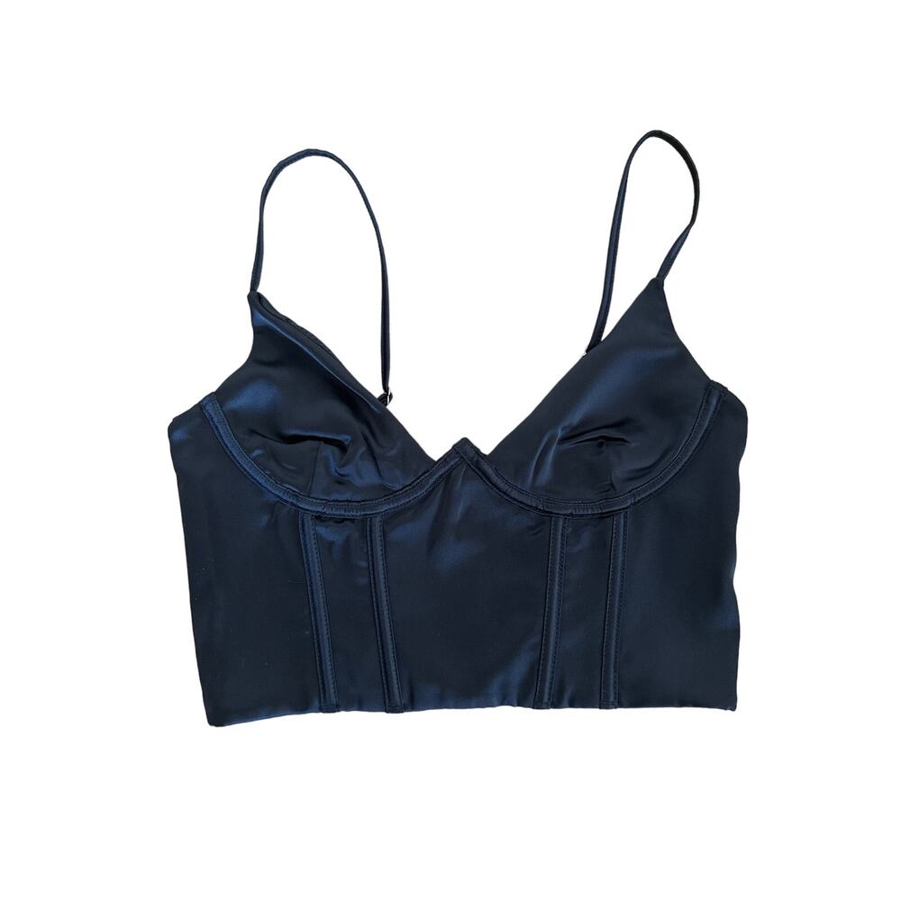 White Fox Boutique - Acacia Bustier Crop Top in Black